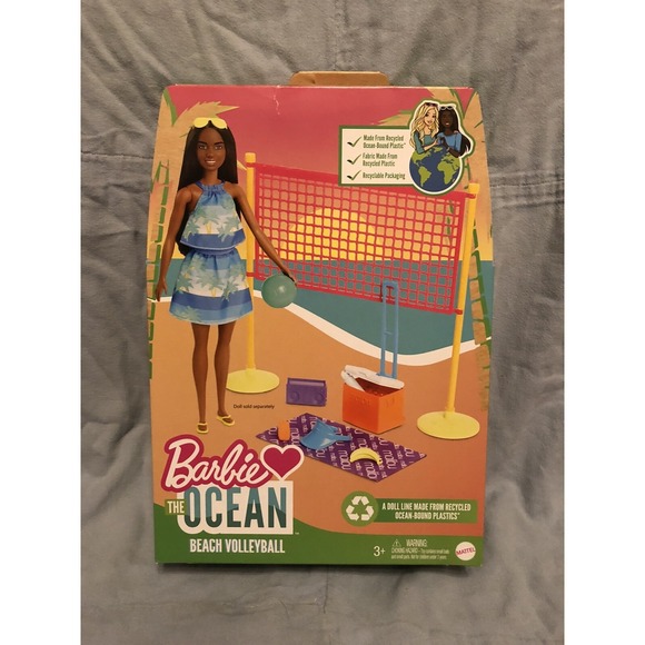 Mattel Other - NEW Mattel Barbie ❤️ The Ocean Volleyball Net Beach Play-Set -Recycled Plastic